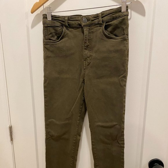 Zara skinny army green jean - size 40 - Picture 2 of 6